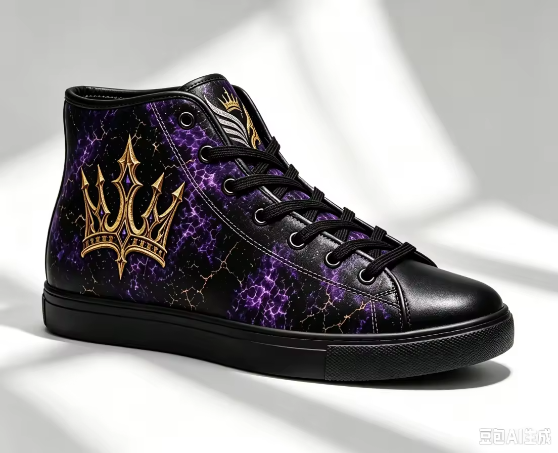 Fallen Crown Black & Purple High-Top Sneakers