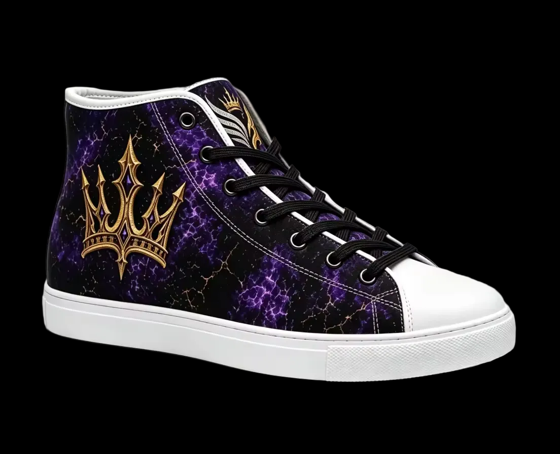High Top sneakers purple & black