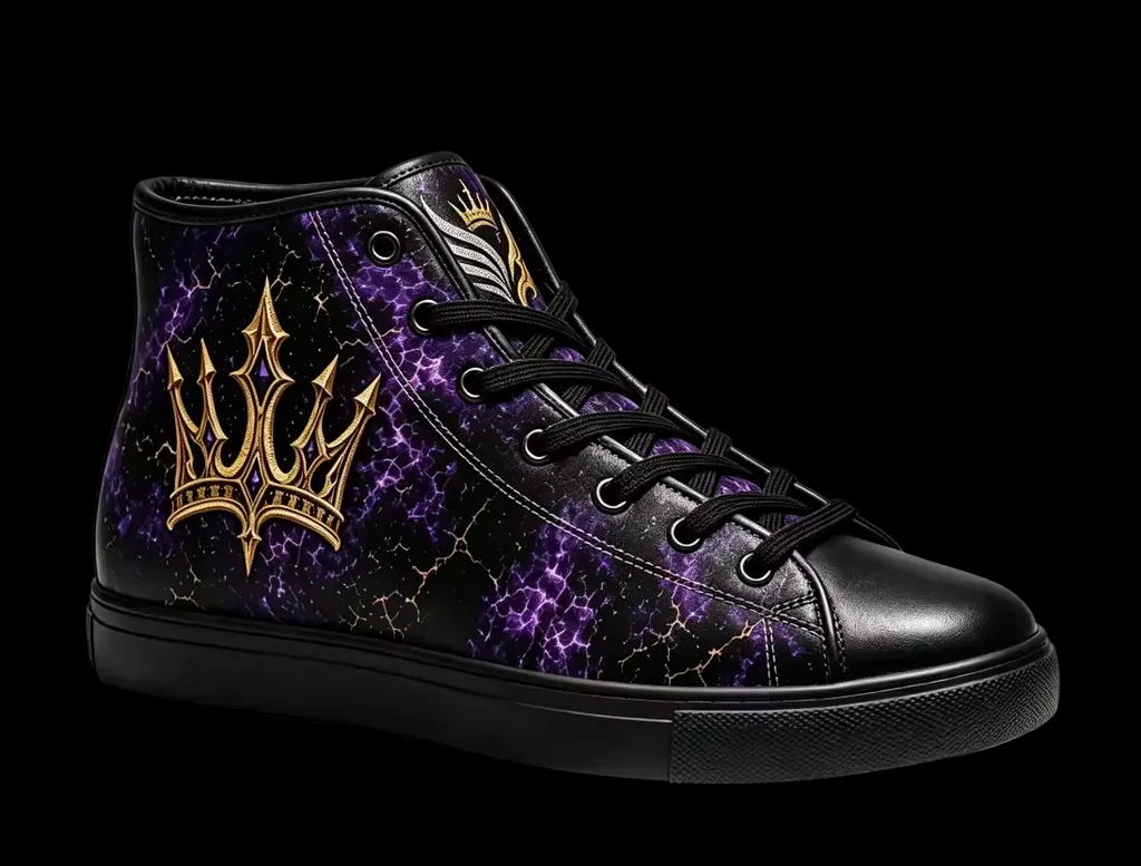 High Top sneakers purple & black