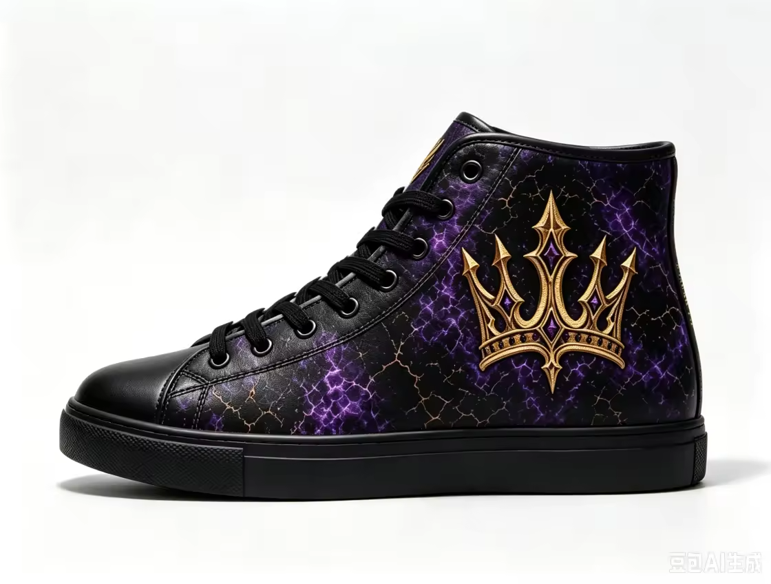 Fallen Crown Black & Purple High-Top Sneakers